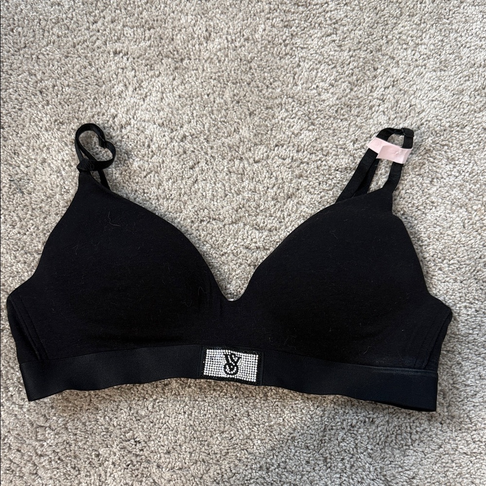 Victoria's Secret Black Bra with Rhinestone Accent